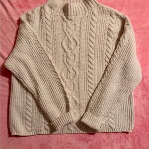 Old Navy Cream Cable Knit Turtleneck Sweater